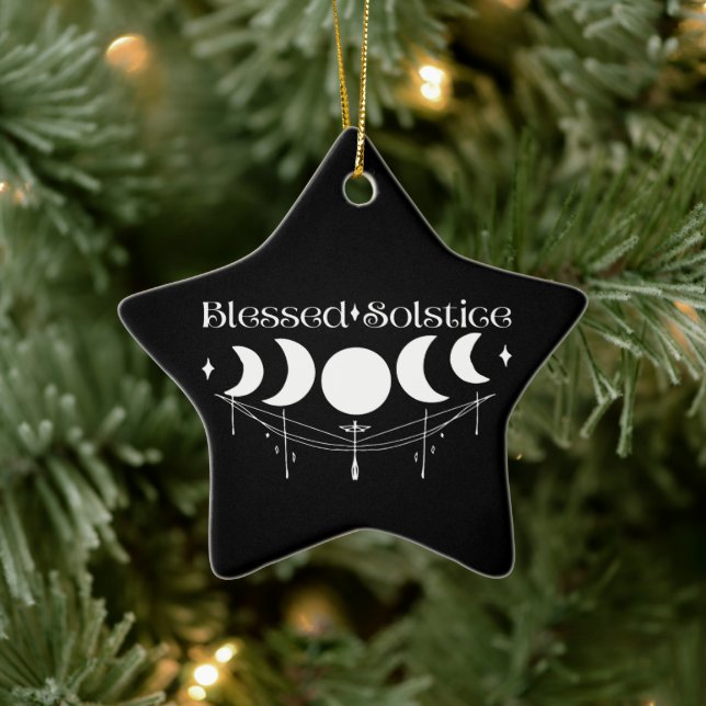 Blessed Solstice Ceramic Ornament (Tree)