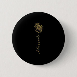 Blessed Sunflower Jesus Christ Christian Faith For 2 Inch Round Button