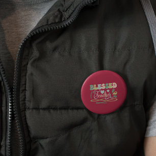 Blessed Teacher Back to School Design 1 Inch Round Button