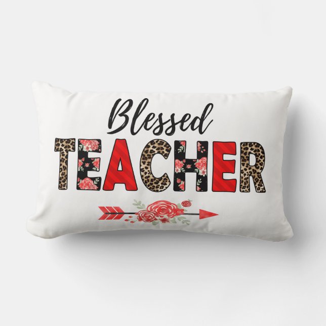 Blessed Teacher Lumbar Pillow (Front)