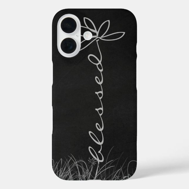Blessed text daisy on chalkboard Case-Mate iPhone case (Back)