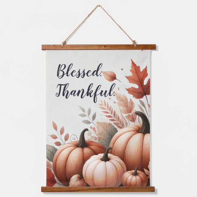 Blessed Thankful Fall Tapestry - Customizable (Front)