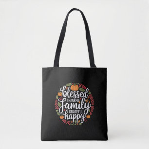 Blessed Thankful Family Thanksgiving Dinner Tote Bag