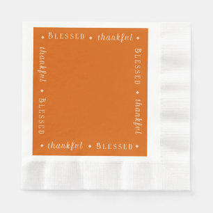 "Blessed" & "thankful" Personalized Coined Napkin