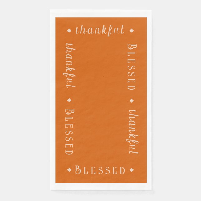 "Blessed" & "thankful" Personalized Napkin (Front)