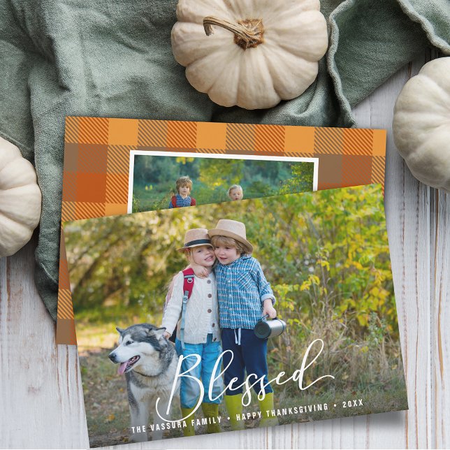Blessed Thanksgiving Photos Holiday Card (Blessed Thanksgiving Photos Holiday Card)