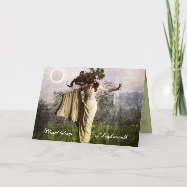 Blessed Tidings of Lughnasadh Holiday Card (Front)