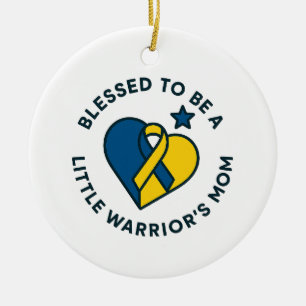 Blessed to be a Little Warrior's Mom Personalized Ceramic Ornament
