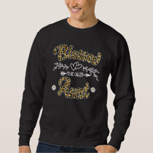 Blessed To Be Called Aunt Womens Leopard Aunt Moth Sweatshirt