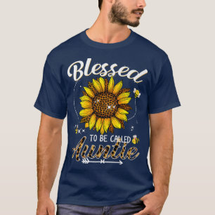 Blessed To Be Called Auntie Funny Leopard Sunflowe T-Shirt