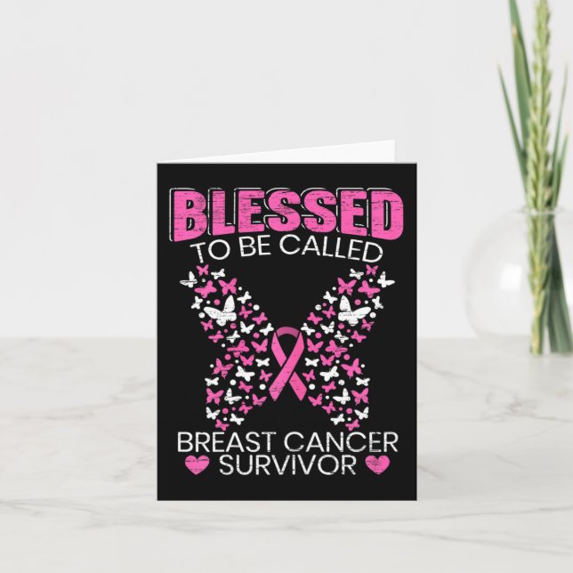 Blessed To Be Called Breast Cancer Survivor Pink B Card (Front)