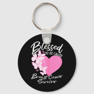 Blessed To Be Called Breast Cancer Survivor Pink B Keychain