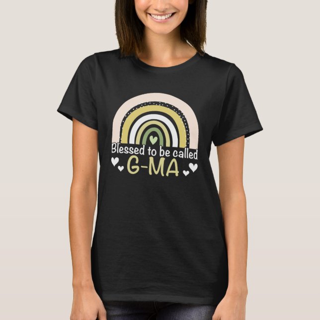 Blessed To Be Called G Ma Boho Rainbow Mother s Da T-Shirt (Front)