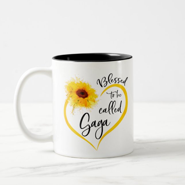Blessed To Be Called gaga Sunflower Gifts Two-Tone Coffee Mug (Left)