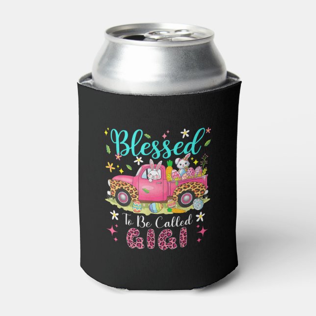 Blessed To Be Called Gigi Easter Bunnies Chocolate Can Cooler (Can Front)
