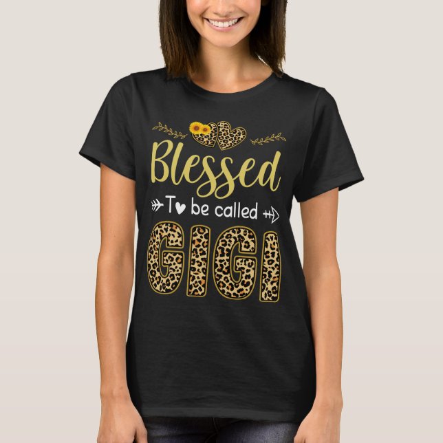 Blessed to be Called Gigi Leopard Sunflowers T-Shirt (Front)