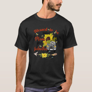 Blessed To Be Called Godmother Gnome Sunflower Mot T-Shirt