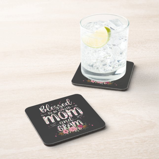 Blessed To Be Called Gram Flower Lovers  Coaster (Right Side)