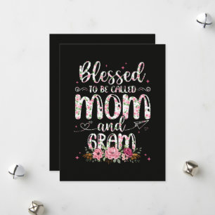 Blessed To Be Called Gram Flower Lovers Holiday Card