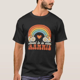 Blessed To Be Called Grammie Groovy Rainbow Mother T-Shirt