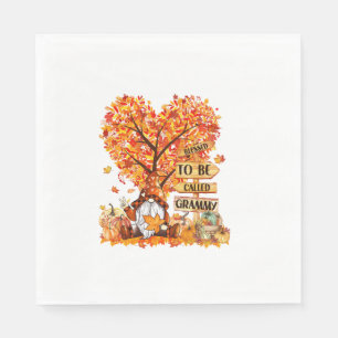 Blessed To Be Called Grammy Gnome Fall Thanksgivin Napkin