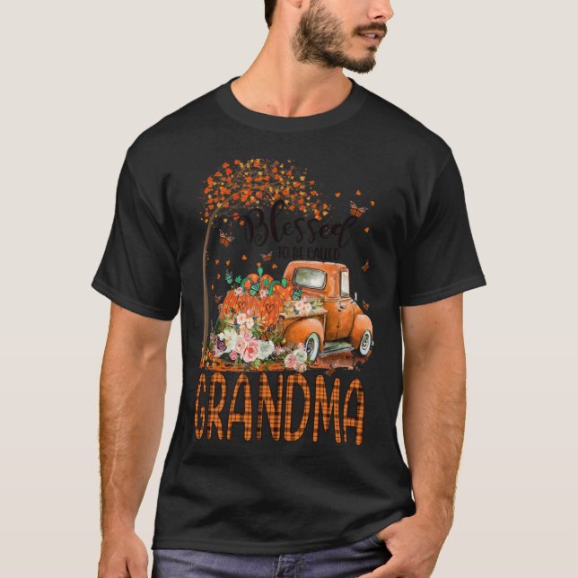 Blessed To Be Called Grandma Fall Vibes Thanksgivi T-Shirt (Front)