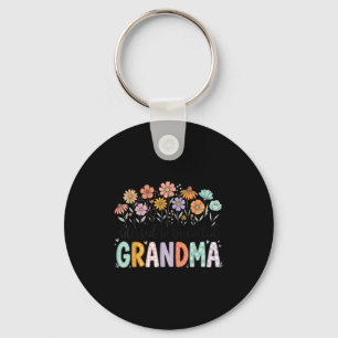 Blessed to be called grandma flowers mother's day keychain