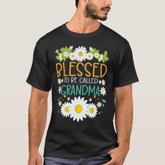 Blessed To Be Called Grandma Mothers Day Daisy Flo T-Shirt (Front)