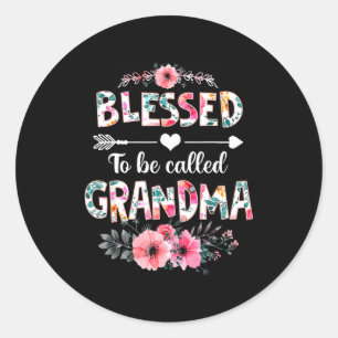 Blessed to be called grandma shirt funny grandma classic round sticker