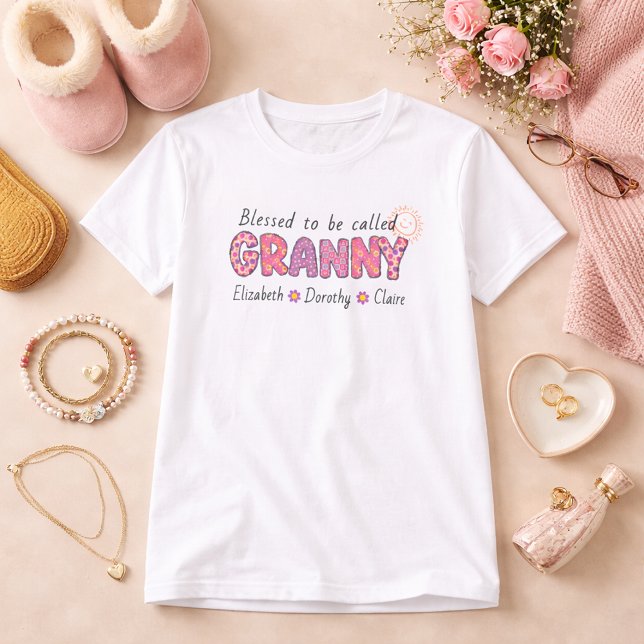 Blessed to be called Granny Personalized Names T-Shirt (Blessed to be called Granny Personalized Names T-Shirt)