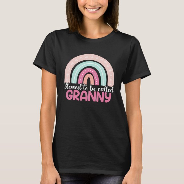 Blessed To Be Called Granny Rainbow Mothers Day Mo T-Shirt (Front)