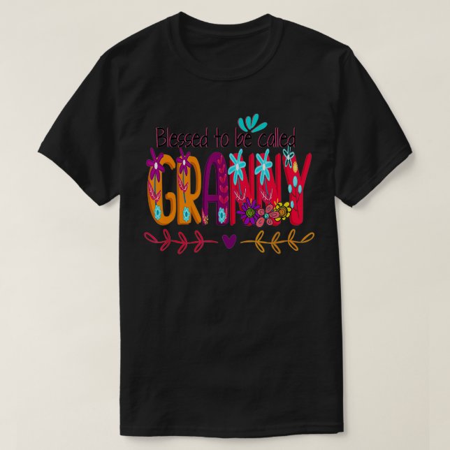 Blessed To Be Called Granny Tee Mom Colorful Mothe (Design Front)