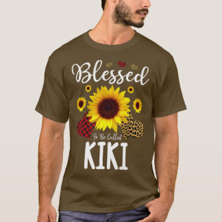 Blessed To Be Called Kiki Grandma Sunflower Leopar T-Shirt