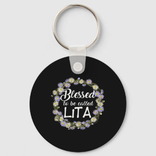 Blessed To Be Called Lita Cute Chamomile Print  Keychain
