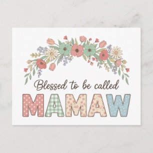 Blessed to be called Mamaw Announcement Postcard