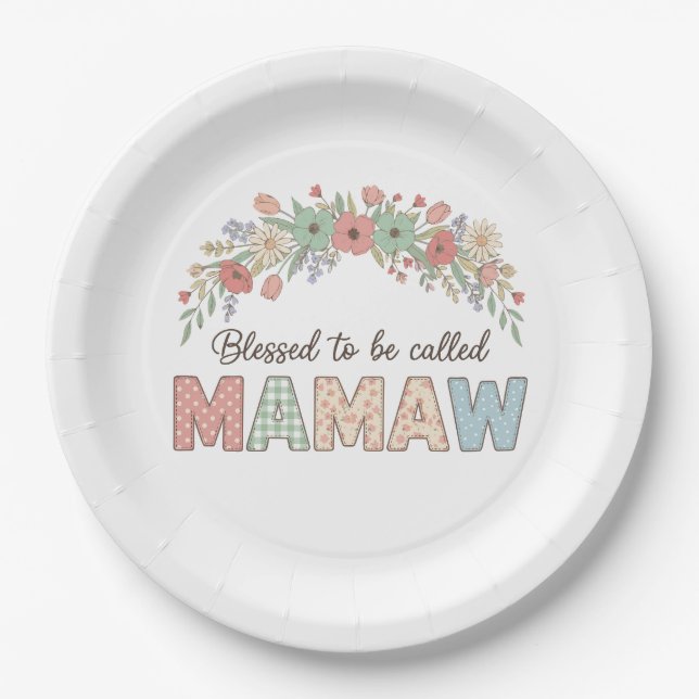 Blessed to be called Mamaw Paper Plate (Front)