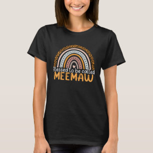 Blessed To Be Called Meemaw Leopard Rainbow Best M T-Shirt