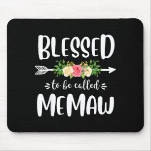 Blessed to be called memaw floral arrow design mouse pad