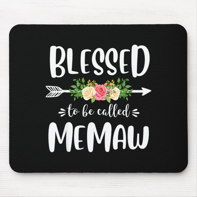 Blessed to be called memaw floral arrow design mouse pad (Front)