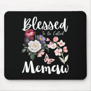 Blessed To Be Called Memaw Women Floral Cute Mothe Mouse Pad