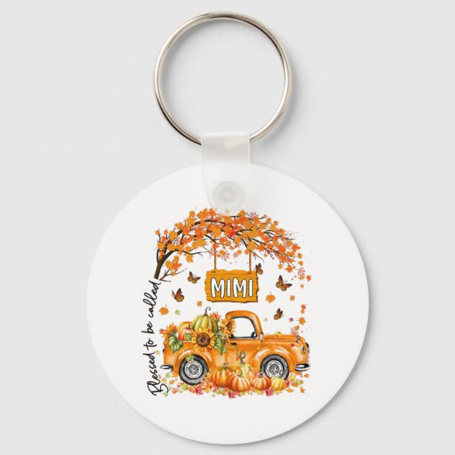 Blessed To Be Called Mimi Fall Vibes Thanksgiving Keychain (Front)