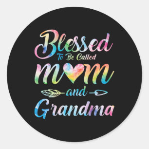 Blessed To Be Called Mom And Grandma Floral Mother Classic Round Sticker