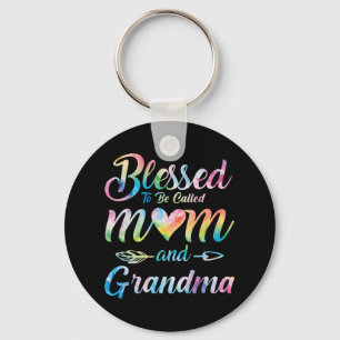 Blessed To Be Called Mom And Grandma Floral Mother Keychain
