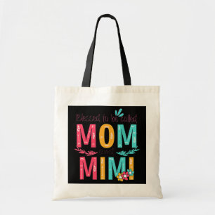 Blessed To Be Called Mom And Mimi Floral Grandma Tote Bag
