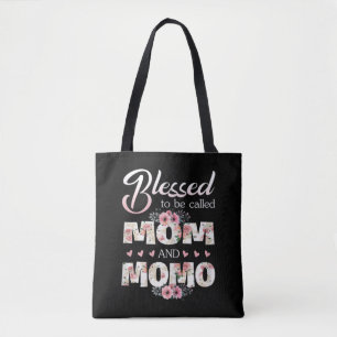 Blessed To Be Called Mom And Momo Colourful Xmas Tote Bag