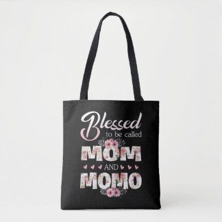 Blessed To Be Called Mom And Momo Colourful Xmas Tote Bag