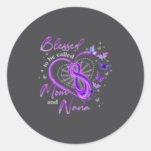 Blessed To Be Called Mom And Nana Butterfly Grandm Classic Round Sticker