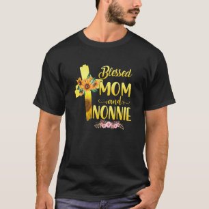 Blessed To Be Called Mom And Nonnie Sunflower Moth T-Shirt