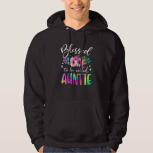 Blessed To Be Called Mom & Auntie Floral Tie Dye M Hoodie