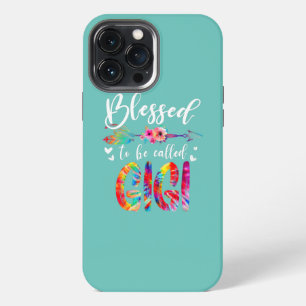 Blessed To Be Called Mom Gigi Floral Tie Dye iPhone 13 Pro Max Case